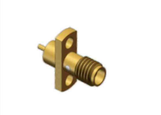 Brass Gold Plating Mini SMA RF Connector Flange Mount up to 18GHz Using Microwave Components