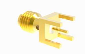 Mini SMA Brass Female SSMA PCB Mount RF Connector with Microstrip