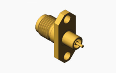 Brass K2.92mm Female 2-hole Flange RF Coaxial Connector with Micro-strip