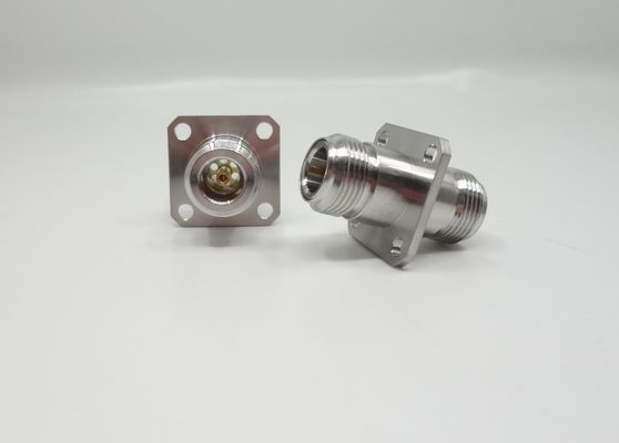Stainless Steel N Type Female to Female 4 Hole Flange Adapter 11GHz
