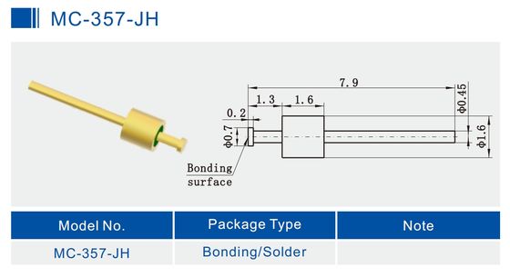 Nail Head Hermetic Glass To Metal Seal Connectors DC Feedthroughs MC-357