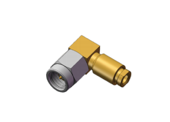 50Ω 18GHz Mini SMA Male Right Angle SSMA RF Coaxial Connector with Gold Plated Conductors