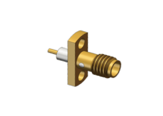 2-Hole Panel Mount Copper Alloy Housing Gold Plating Mini SMA Jack RF Coax Connector Up To 18GHz
