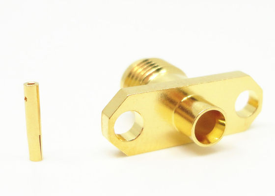 18GHz Female 2 Holes Flange Mount SMA RF Connector Gold Plated 50Ohm for .086 Cable