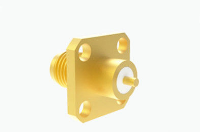 18GHz frequentie RF SMA vrouwelijk 4 gaten flensgemonteerde microstripconnector gebruikt in radar, communicatie