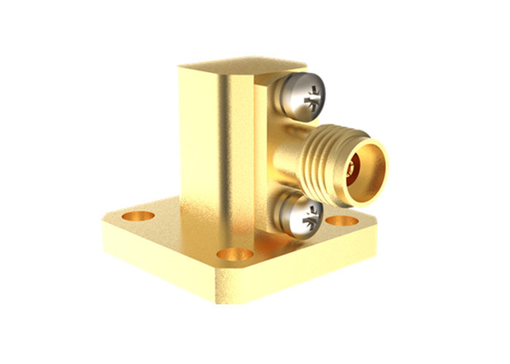26.4GHz~40GHz WR28 BJ320 tot K2.92mm Vrouwelijke golfgeleider tot coaxadapter Rechte hoek K/BJ320-KF22