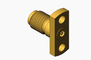 Messing MSSM Vrouwelijke 2-gat flens RF coaxiale connector met micro-strook