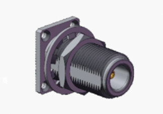 N 4-holes flens schot Nickel geplatte RF coaxiale connector met microstrip