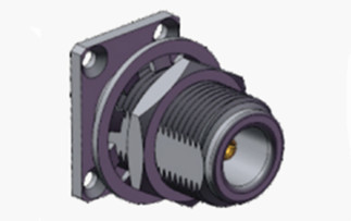 Nikkelgeplatte N-schot Female Flange Mount RF Coaxial Connector