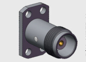 50 Ohm Commerciële TNC-vrouwelijke jack-connectoren van commerciële kwaliteit met 4-gats flensbevestiging