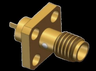 SSMA Vrouwelijke RF Coaxiale Connector 4-gats Flensmontage met Microstrip Plat 18GHz 50Ω