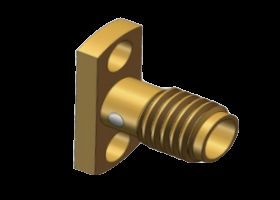 SSMA Jack RF Coaxial Connector 2 Hole Flange Mount Accept Pin OD1.7, 1.9, 2, 2,1 mm