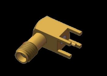 Haakse SSMA / Mini SMA Female / Jack RF Coax Connector 4-poots Doorlopende Gat Soldeer PCB ​Tot 18 GHz
