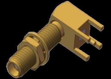RA Bulkhead SSMA / Mini SMA Vrouwelijke / Jack RF Coax Connector 4 Leg Through Hole Solder PCB Tot 18GHz
