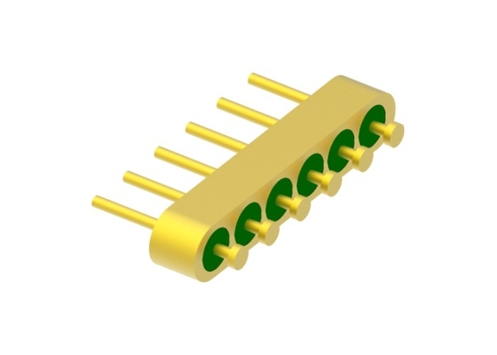 6-pins nagelkop glas-naar-metaal hermetische afdichting header met goud draad verbindings oppervlak MC-1133-JH