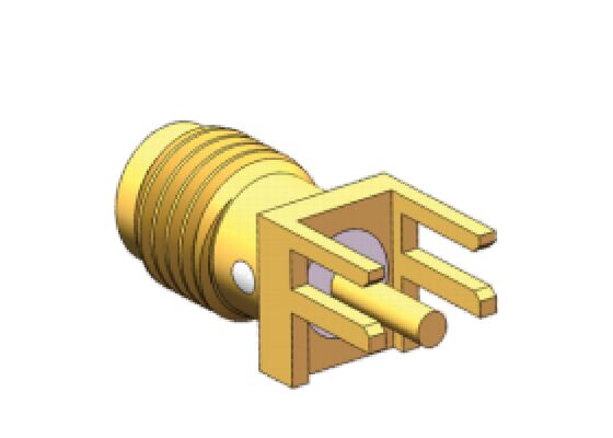 SMA RF Connector 18GHz Female Jack Edge Mount voor PCB met Pin Diameter 0,3 mm, 0,8 mm, 1,3 mm