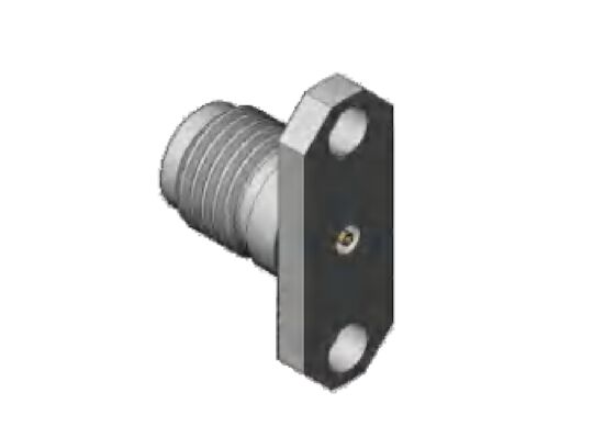 Roestvrij staal 2.92mm RF connector Jack Vrouwelijk 40GHz 2 Holes Flange Mount Accept Pin Diameter 0.3mm