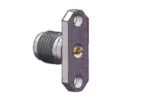 SS Shell 40GHz K Type 2.92mm RF Connector Vrouwelijke Jack 2-Hole Flange Mount Pin Diameter 0.3mm, 0.4mm, 0.5mm, 0.7mm, 0.8mm, Flange Hole Spacing 12.2mm