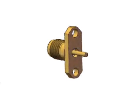 Messing 40 GHz 2,92 mm RF-connector K-type Jack Flensgatafstand 12,2 mm en pindiameter 1,3 mm