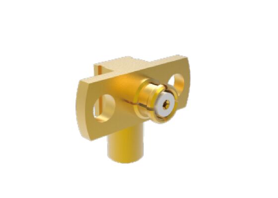 50Ω 18GHz SMP Vrouwelijke SMP Jack Rechte Hoek 2 Gat Flens Luchtvaart RF Connectors Koppeling voor .086 Kabel