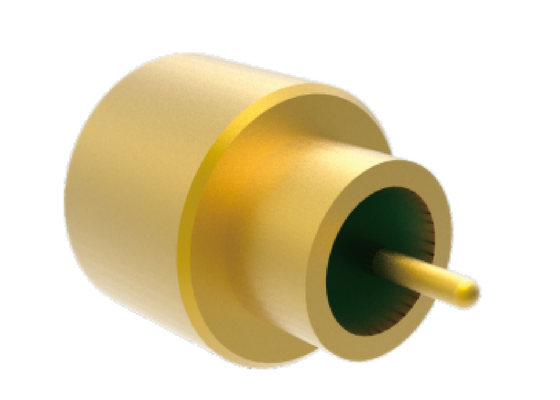 50Ω 40GHz hermetisch afgesloten SMPM-stekker gladde boring voor PCB-soldeer met pin OD 0,3 mm ruimtevaart RF-connectoren met laag invoegverlies