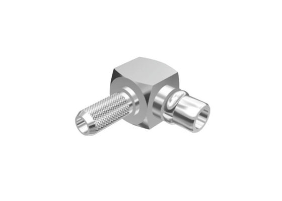 Mannelijke rechterhoek MMCX RF connector koper legering nikkelplating voor kabel RG316