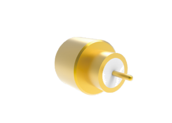 50Ω 40GHz hermetisch afgesloten SMPM-stekker, volledige pal voor PCB-soldeer met pin OD 2,18 mm ruimtevaart RF-connectoren met laag invoegverlies
