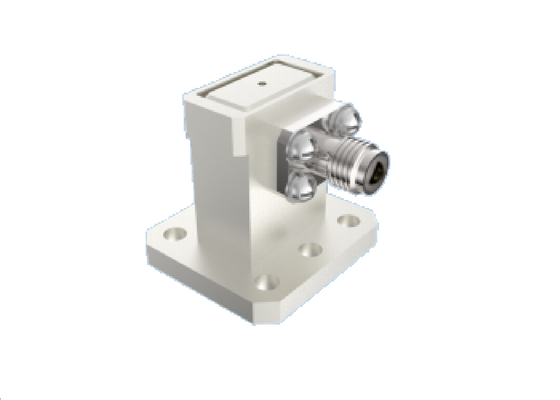 50Ω 15GHz~22GHz WR 51/BJ180 golfgeleider tot 2.92mm Adapter Ku/K Band Rechtshoekstructuur Luchtvaart RF-connectoren met lage VSWR & lage invoegverlies