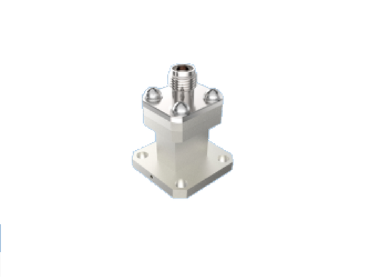 WR28 BJ320 Eindlanceringsgolfgeleider naar 2,92 mm K-type coaxiale adapter 26,4 GHz-38 GHz Ka-band Lucht- en ruimtevaartkwaliteit RF-golfgeleider Coax-overgangsconnector