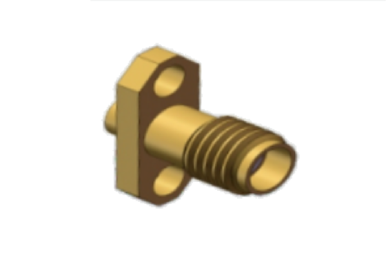50Ω 2 Holes Flange Mount Jack Mini SMA Vrouwelijke RF Coaxial.086 Kabelconnector 18GHz