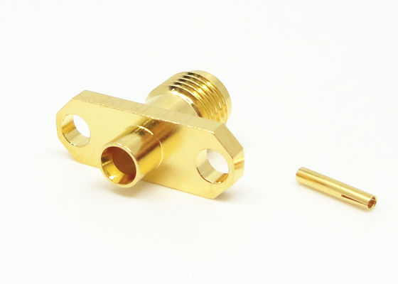 18GHz Vrouwelijke 2 Holes Flange Mount SMA RF Connector Gold Plated 50Ohm voor.086 kabel