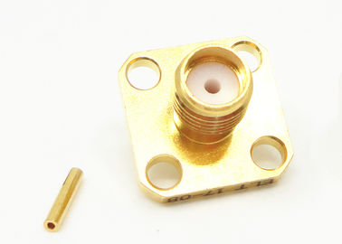 RF-coaxiale kabelconnectoren Solder Attachment 50Ohm Female SMA Jack Connector